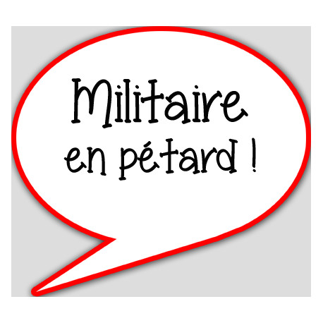 militaire en pétard - 10x9cm - sticker/autocollant