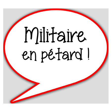 militaire en pétard - 10x9cm - sticker/autocollant