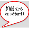 militaire en pétard - 10x9cm - sticker/autocollant