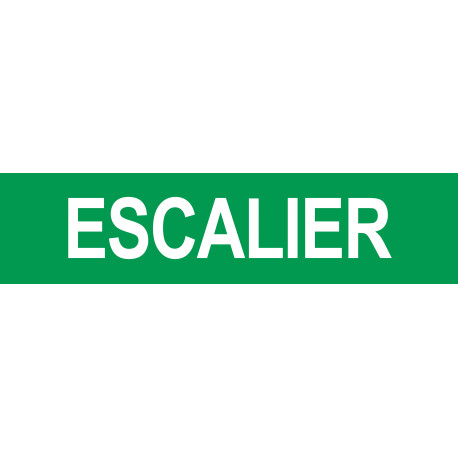 Local escalier - Fond vert - 15x3.5cm - Sticker/autocollant