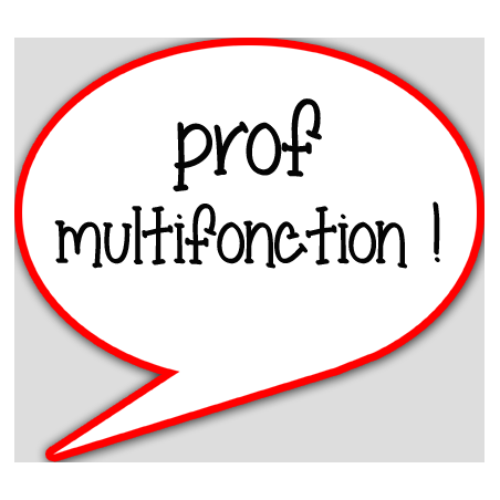 prof multifonction - 10x9cm - sticker/autocollant