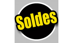 Solde Rond noir et jaune - 15cm - Sticker/autocollant