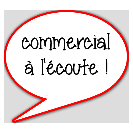 commercial à l'écoute - 15x13.5cm - sticker/autocollant