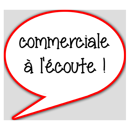 commerciale à l'écoute - 10x9cm - sticker/autocollant