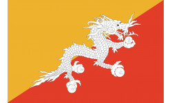 Drapeau Bhutan - 5x3.3cm - Sticker/autocollant