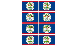 Drapeau Belize - 8 stickers - 9.5 x 6.3 cm - Sticker/autocollant