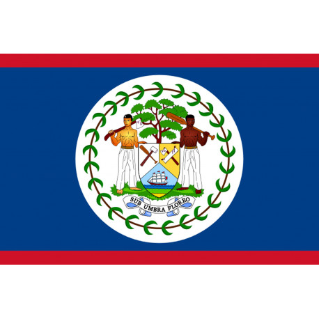 Drapeau Belize - 15x10cm - Sticker/autocollant