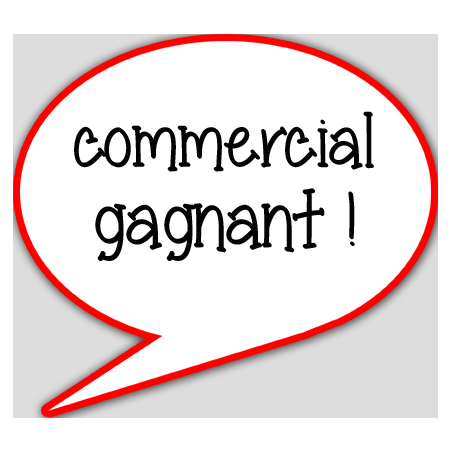 commercial gagnant - 15x13.5cm - sticker/autocollant