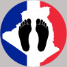 sticker / autocollant : Pieds noirs carte Franco Algérienne - 20cm - Sticker/autocollant