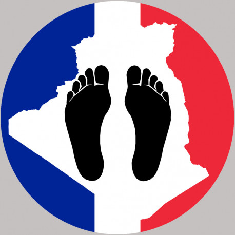 sticker / autocollant : Pieds noirs carte Franco Algérienne - 15cm - Sticker/autocollant