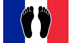 Pieds noirs drapeau Français - 10x6.5cm - Sticker/autocollant