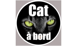 Cat à bord - 10cm - Sticker/autocollant