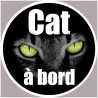 Cat à bord - 10cm - Sticker/autocollant