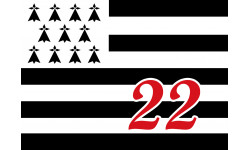 Sticker / autocollants : Drapeau Breton 22 - 5x3,5cm