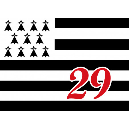 Drapeau Breton 29 - 10x7cm - Sticker/autocollant