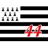 Drapeau Breton 44 - 5X3,5cm - Sticker/autocollant