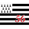 Drapeau Breton 56 - 20x14,5cm - Sticker/autocollant