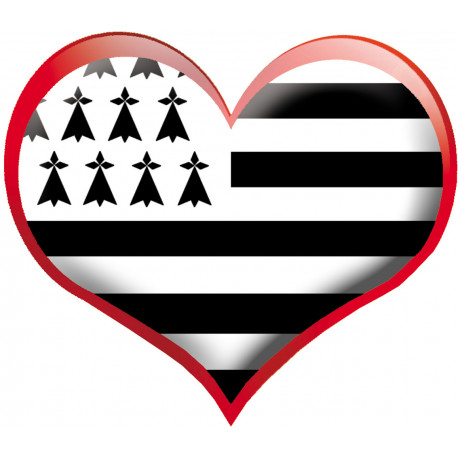 coeur breton - 5x5.5cm - Sticker/autocollant