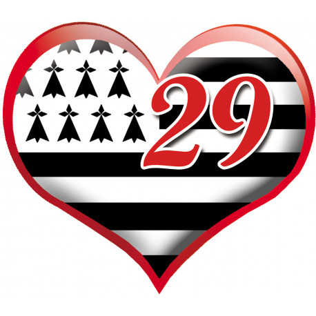 coeur breton 29 - 15x13cm - Sticker/autocollant