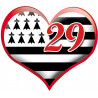 coeur breton 29 - 15x13cm - Sticker/autocollant