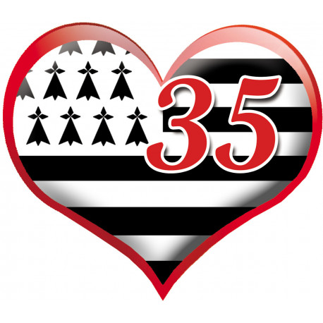 sticker / autocollant : coeur breton 35 - 20x23cm - Sticker/autocollant