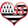 coeur breton 35 - 15x13cm - Sticker/autocollant