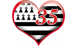 coeur breton 35 - 10x11.5cm - Sticker/autocollant