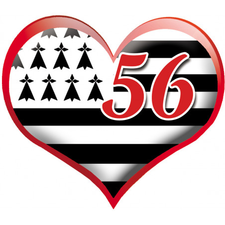 coeur breton 56 - 20x23cm - Sticker/autocollant