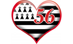 coeur breton 56 - 15x13cm - Sticker/autocollant