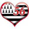 coeur breton 56 - 10x11.5cm - Sticker/autocollant