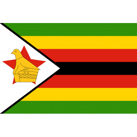 Drapeau Zimbabwe - 15x10cm - Sticker/autocollant