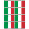 Drapeau Italie - 8 stickers - 9.5 x 6.3 cm - Sticker/autocollant