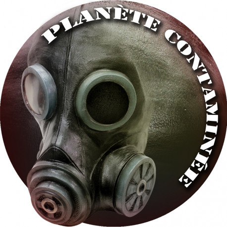 planéte contaminée - 10cm - Sticker/autocollant