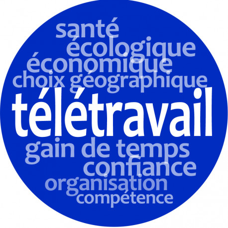 télétravail (15cm) - Sticker/autocollant