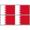 Drapeau Bahrain - 4 stickers - 9.5 x 6.3 cm - Sticker/autocollant