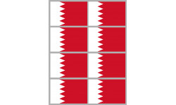 Drapeau Bahrain - 8 stickers - 9.5 x 6.3 cm - Sticker/autocollant