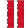 Drapeau Bahrain - 8 stickers - 9.5 x 6.3 cm - Sticker/autocollant