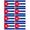 Drapeau Cuba - 8 stickers - 9.5 x 6.3 cm - Sticker/autocollant