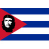 Drapeau Cuba avec le Che - 5x3.3 cm - Sticker/autocollant