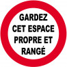 GARDEZ CET ESPACE PROPRE ET RANGÉ - 10cm - Sticker/autocollant