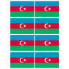 Drapeau Azerbaijan - 8 stickers - 9.5 x 6.3 cm - Sticker/autocollant