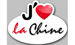 j'aime la Chine - 15x11cm - Sticker/autocollant