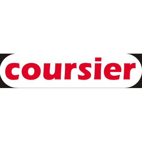 Coursier blanc - 15x3.5cm - Sticker/autocollant