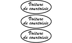 voiture de courtoisie - 3 stickers de 20x9cm - Sticker/autocollant