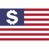 drapeau US dollar - 20x13cm - Sticker/autocollant