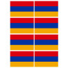 Drapeau Arménie - 8 stickers - 9.5 x 6.3 cm - Sticker/autocollant