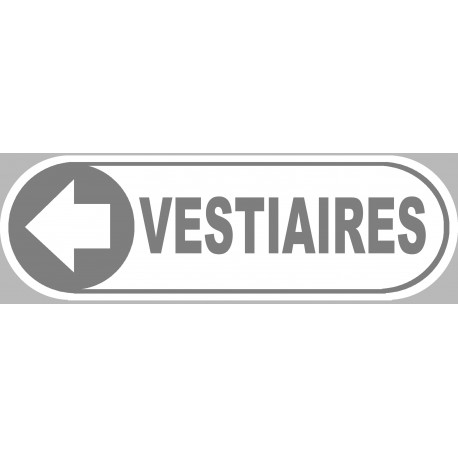 Vestiaires blanc flèche gauche - 20x6.6cm - Sticker/autocollant