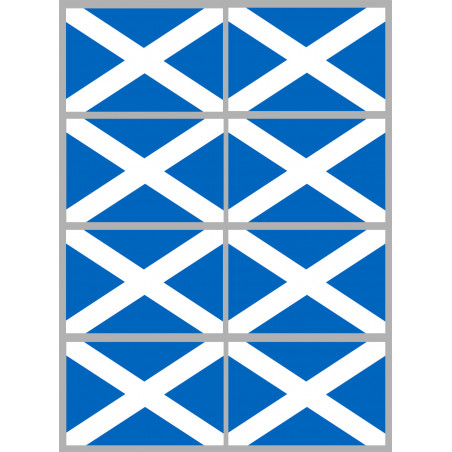 Drapeau Ecosse - 8 stickers - 9.5 x 6.3 cm - Sticker/autocollant