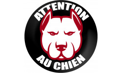 ATTENTION AU CHIEN - 5cm - Sticker/autocollant