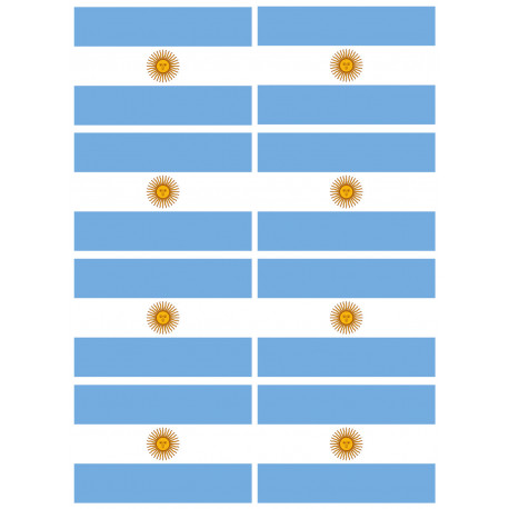 Drapeau Argentine - 8 stickers - 9.5 x 6.3 cm - Sticker/autocollant